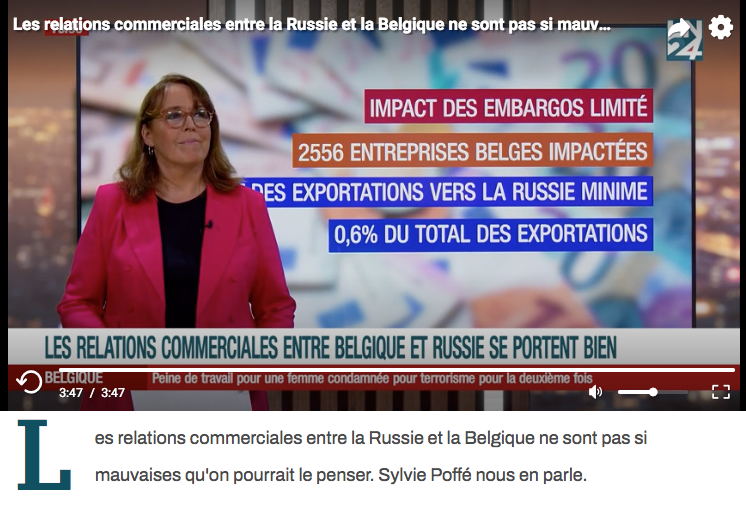 Page Internet. Les relations commerciales entre Belgique et Russie se portent bien. Sylvie Poffé nous en parle. 2023-03-10